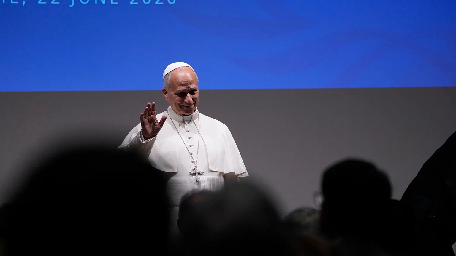Pope Leo XIV during his visit to the World Food Programme on 22 June 2026