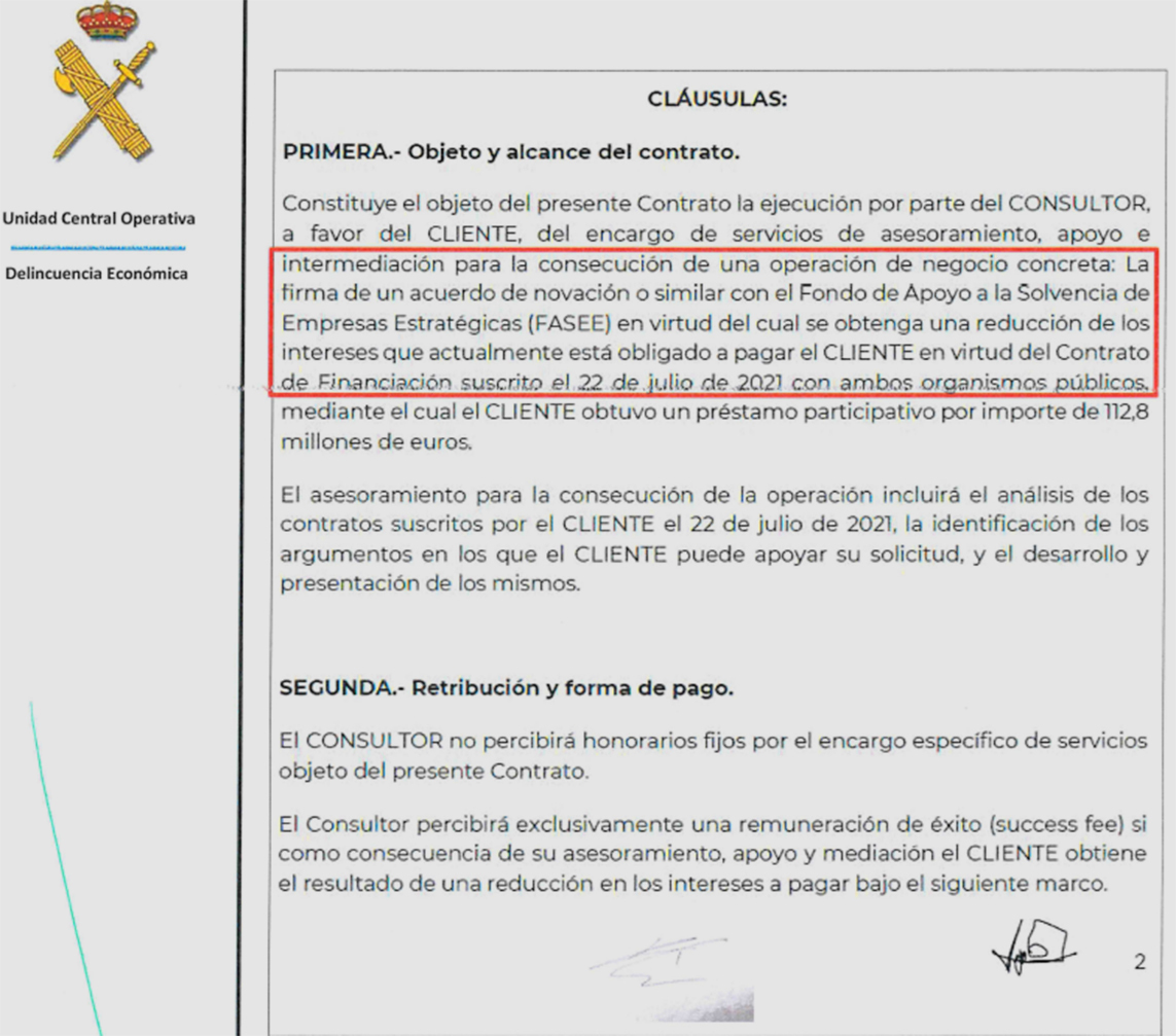 Documento intervenido por la Guardia Civil que recoge la actuación de la trama delictiva.