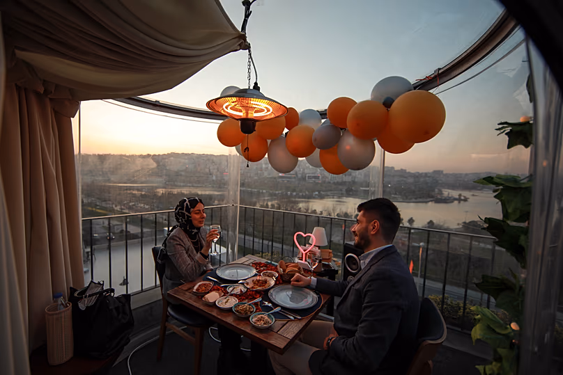 Dinner time with a view in Istanbul, Turkey