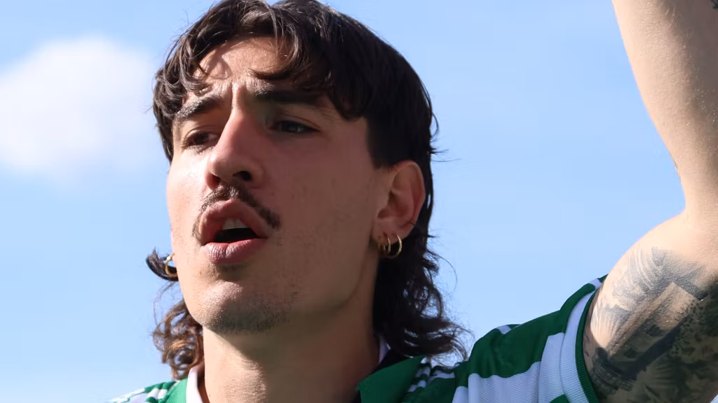 Héctor Bellerín, durante la celebración de la Copa del Rey.