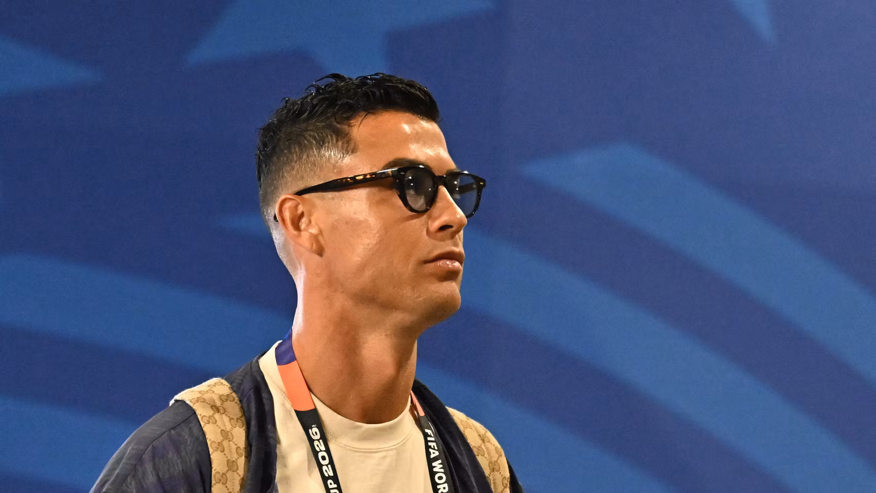 Cristiano Ronaldo, a su llegada a Houston.