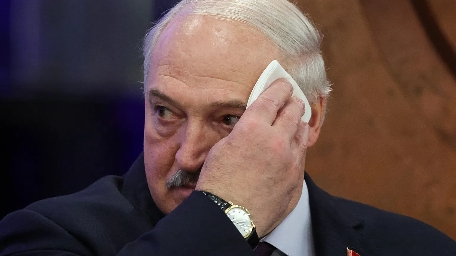 FILE: Aliaksandr Lukashenka attends a session at the World Atomic Week forum in Moscow, Russia, Sept. 25, 2025. 