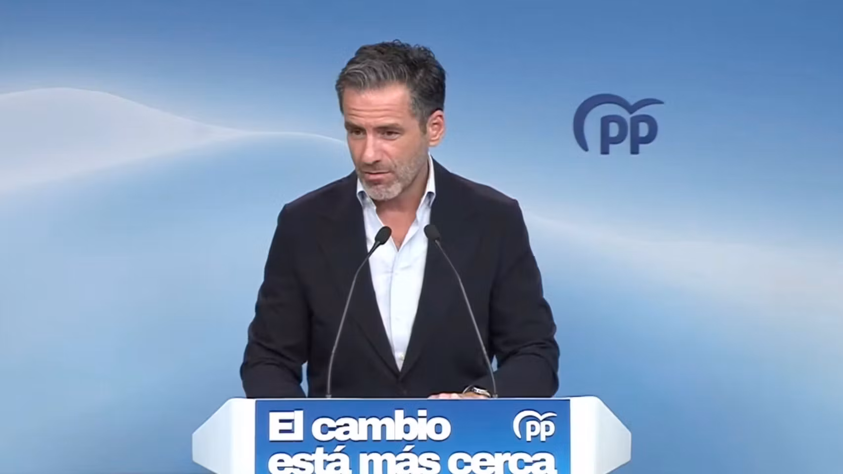 Borja Sémper, portavoz del PP, este lunes en rueda de prensa.