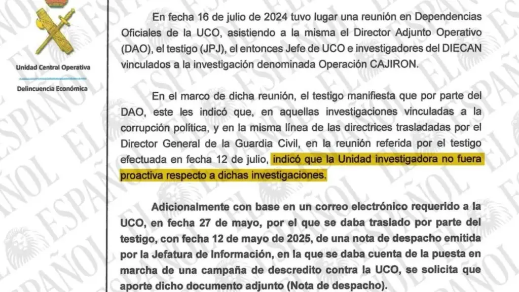 Fragmento del informe policial que recoge las declaraciones de los dos agentes en el marco del 'caso Leire'.