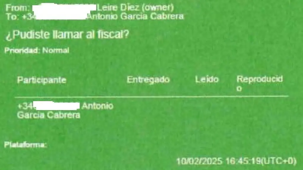 Chat entre Leire Díez y García Cabrera.