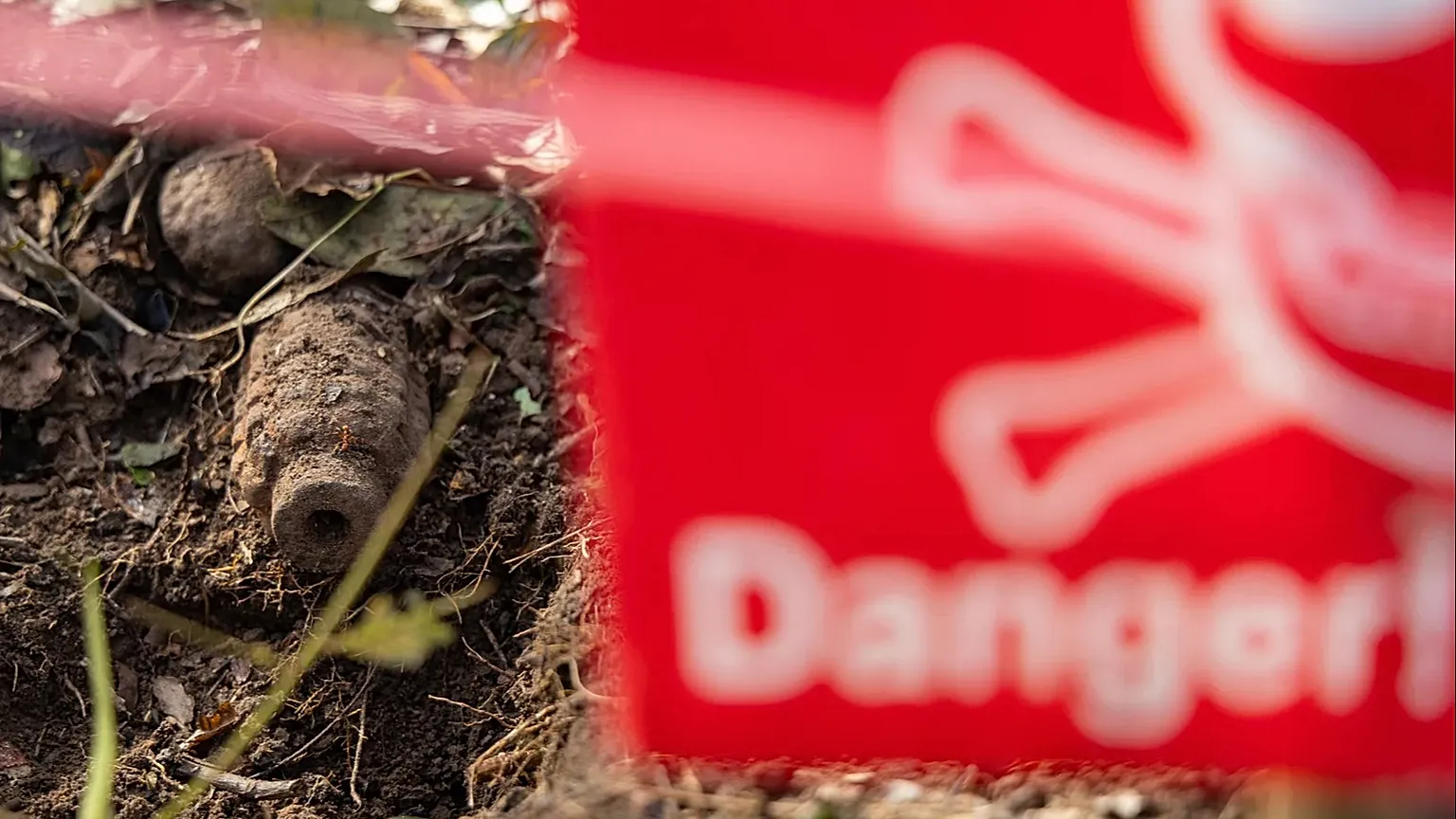 A Soviet-made POMZ-2M landmine is detected on a landmine field in Siem Reap, 10 June, 2025