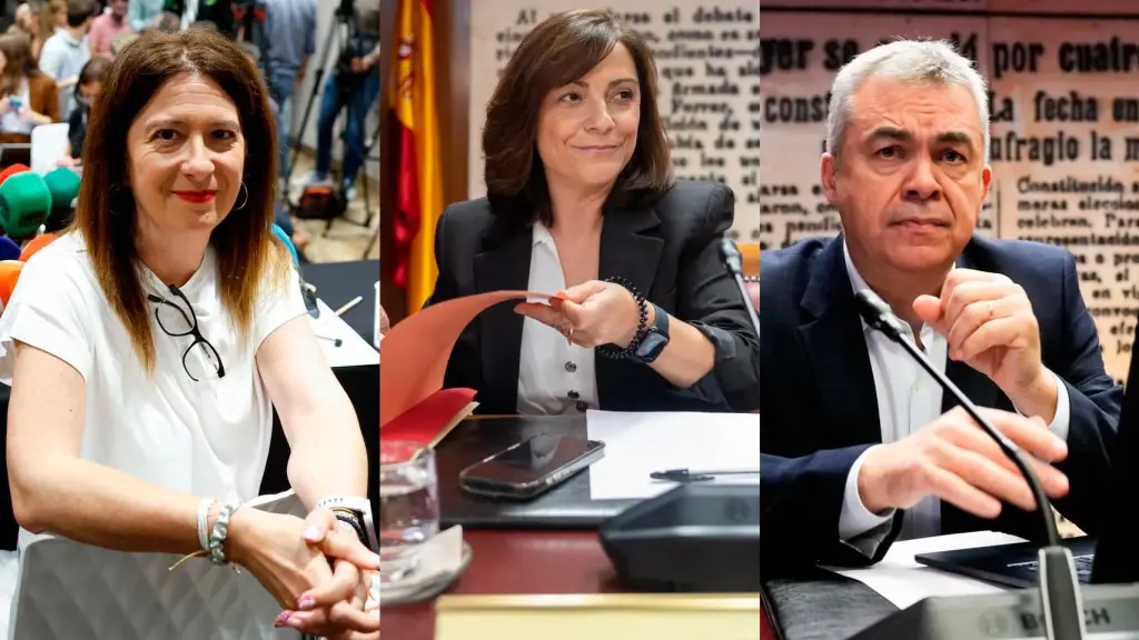 Leire Díez, Ana María Fuentes y Santos Cerdán.