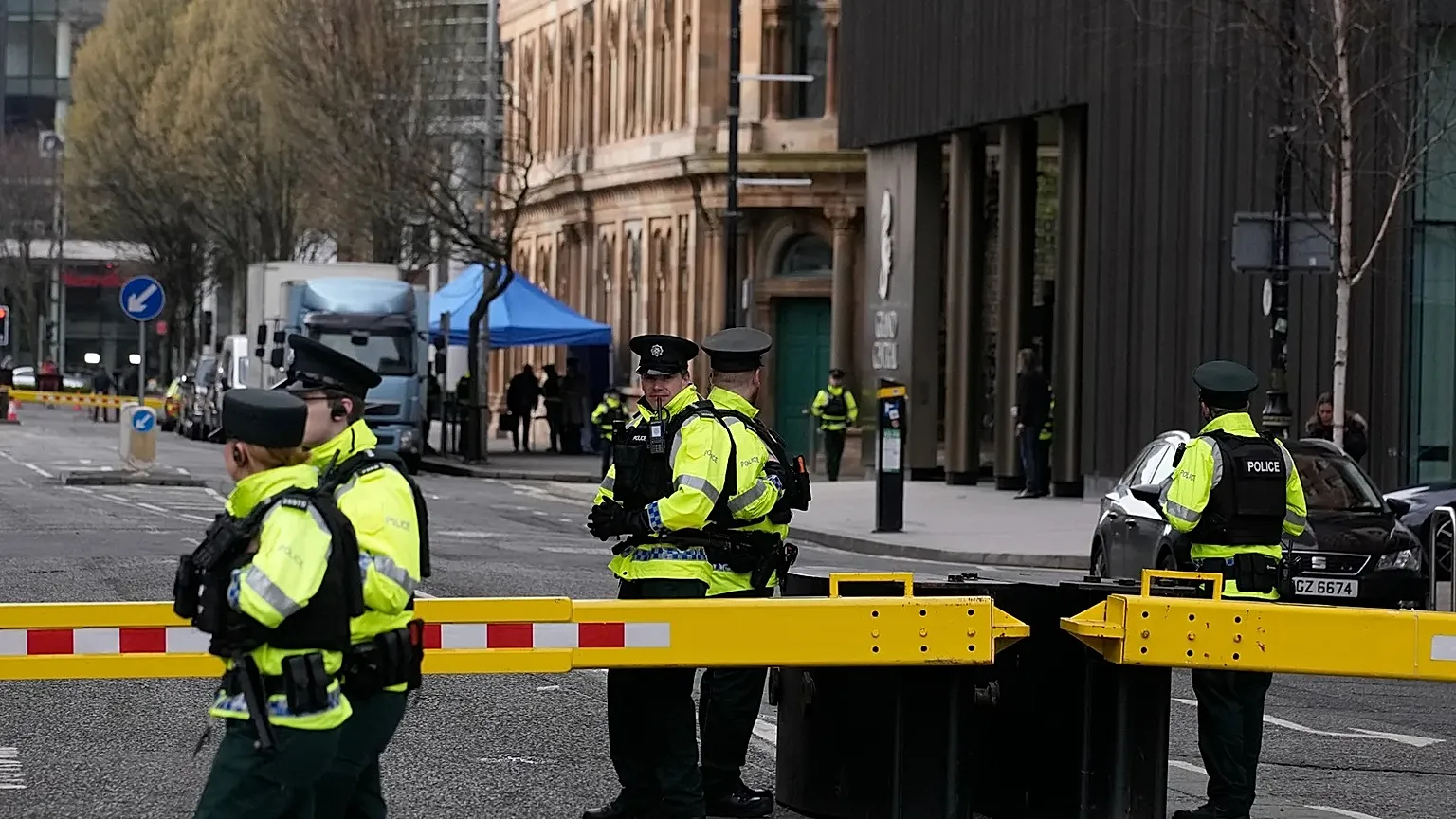 Police on the streets of Belfast, 11 April, 2023