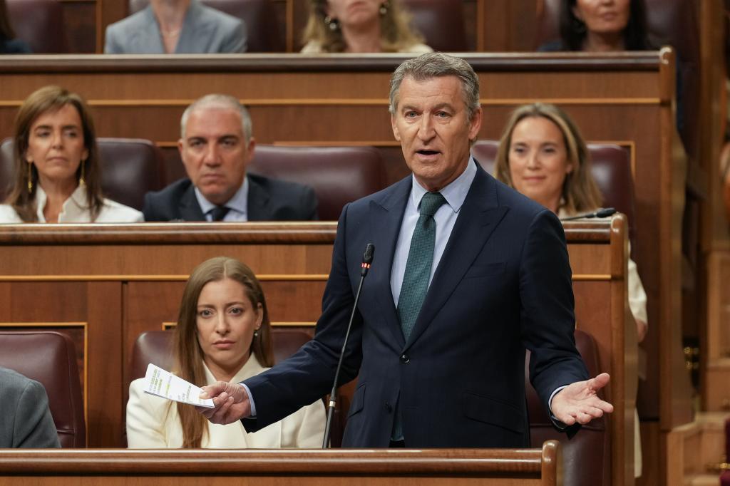 Alberto Núñez Feijóo, el miércoles, en la sesión de control al Gobierno en el Congreso.