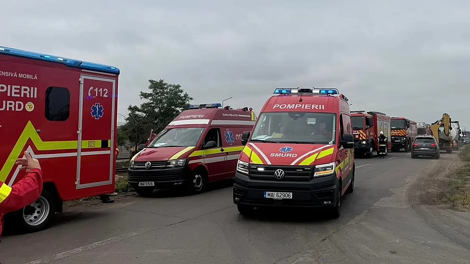 Emergency services at the scene in Constanta.