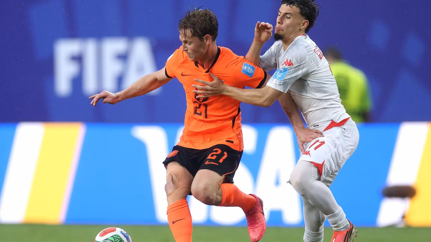 Frenkie de Jong, durante el partido ante Túnez.