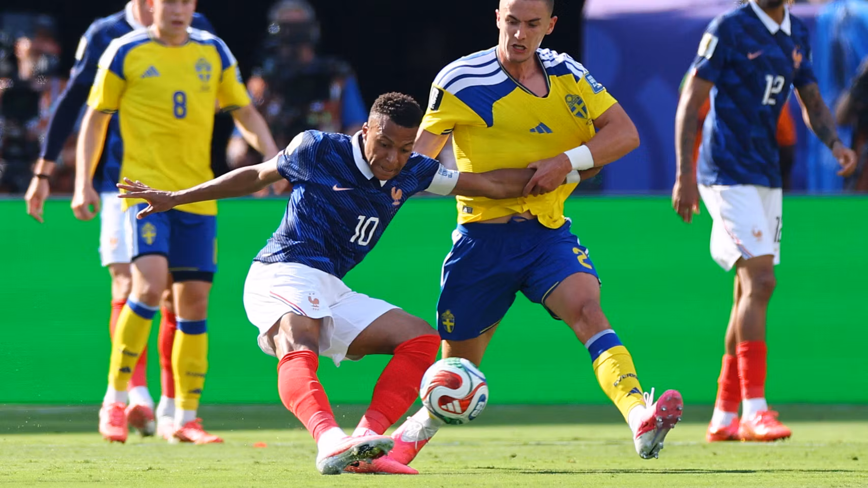 Mbappé, en el partido ante Suecia.