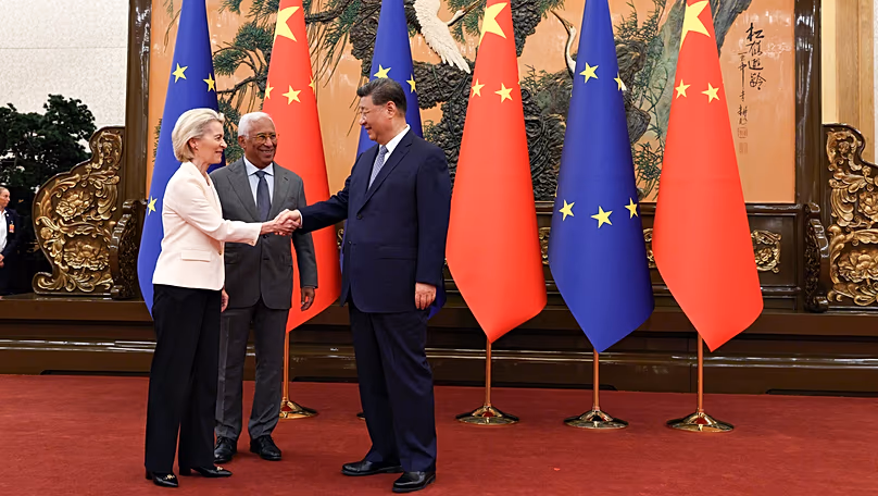 Ursula von der Leyen and Xi Jinping.