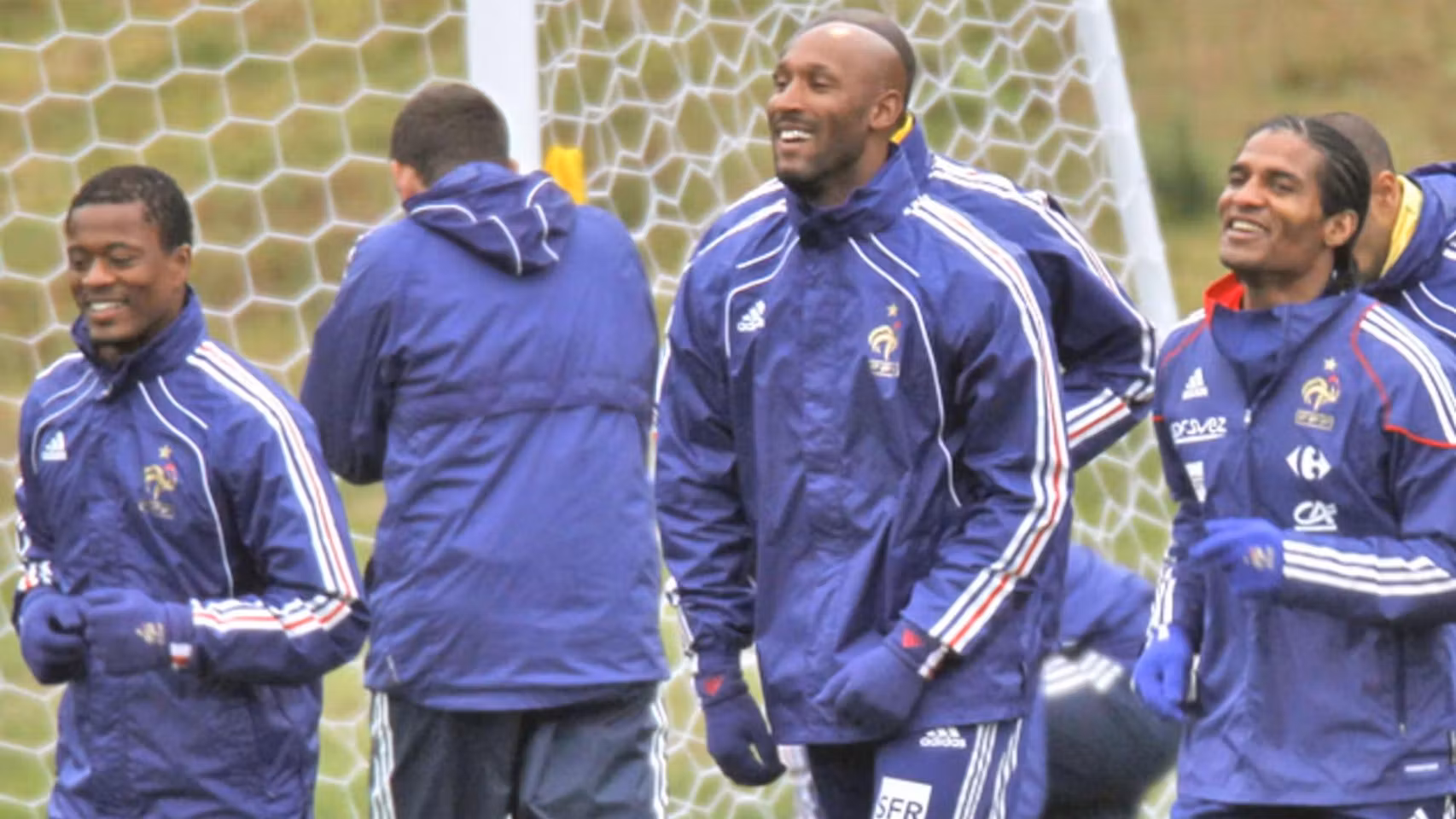 Anelka, en el centro, durante un entrenamiento de Francia en el Mundial de Sudáfrica 2010.