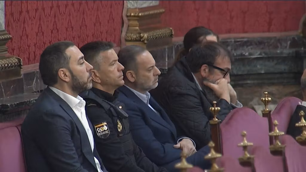 Aldama, Ábalos y Koldo García este martes en el Supremo.