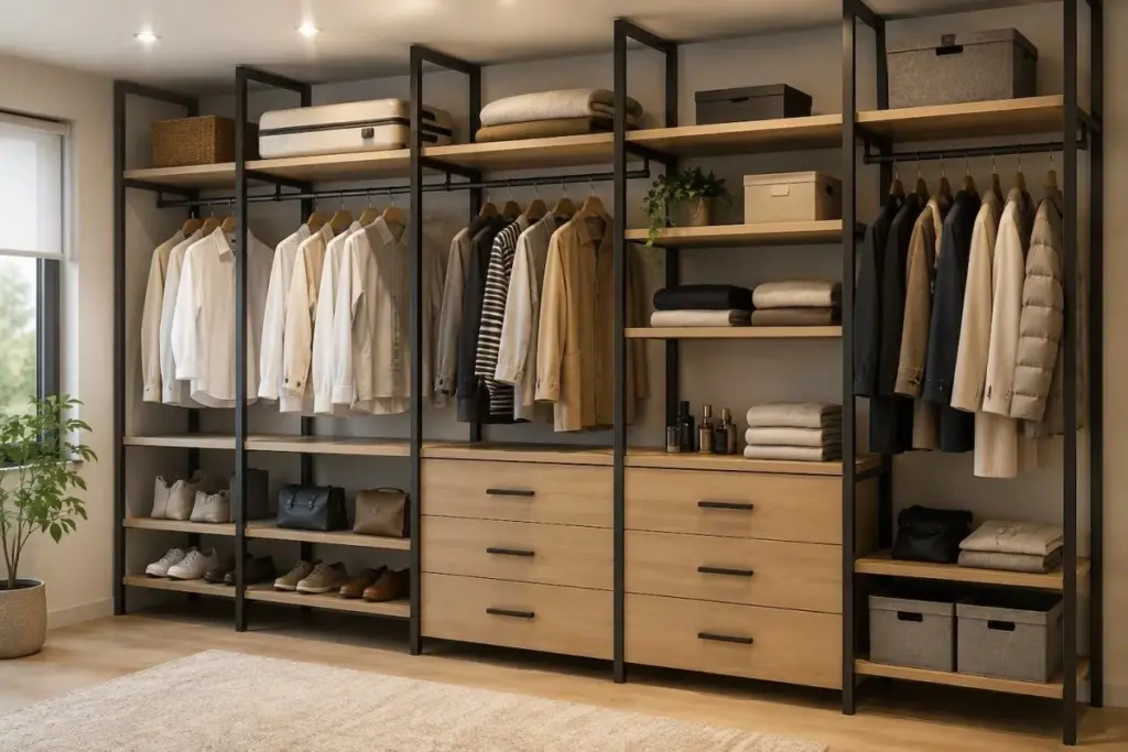 Adiós al armario aburrido: descubre el diseño de interiores con sistemas de almacenamiento modulares