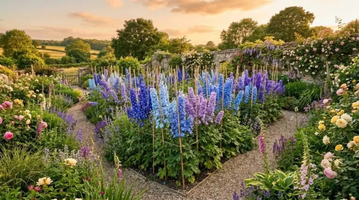 Adiós a un jardín plano: el truco para borduras altas con Delphinium y Digitalis - image 1