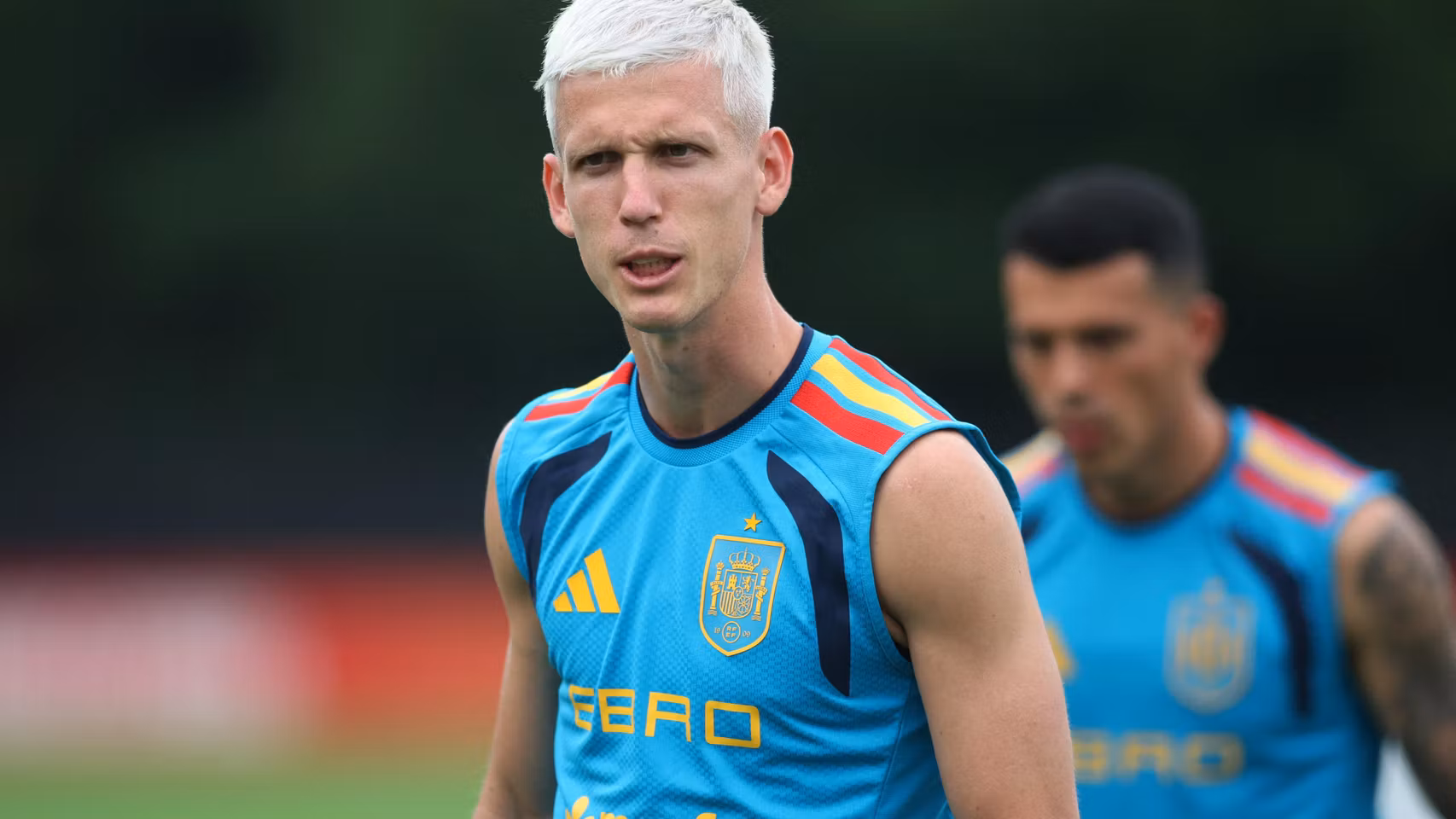 Dani Olmo, en un entrenamiento con la Selección.