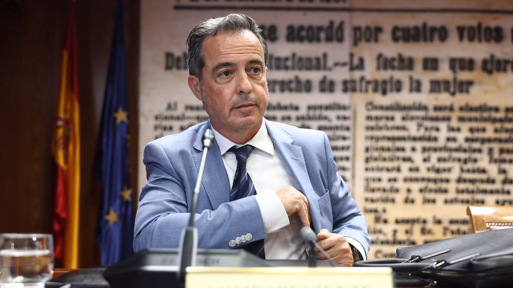 El excomisario de Barajas y jefe Superior de Policía de Canarias, Jesús María Gómez Martín, en el Senado este lunes.