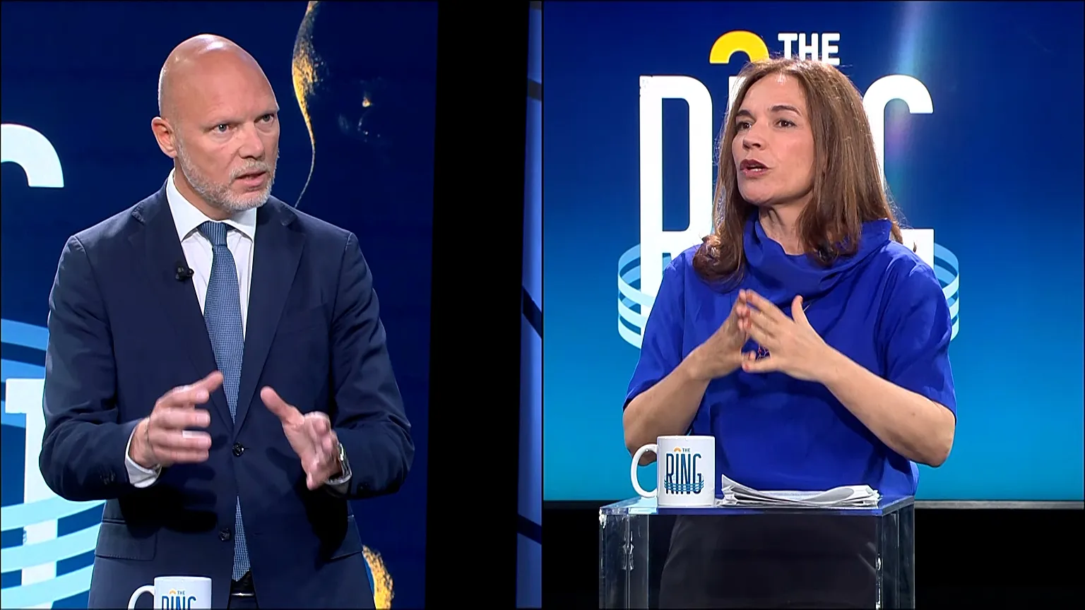 MEPs Jörgen Warborn (EPP) and Lina Gálvez (S&amp;D) in The Ring