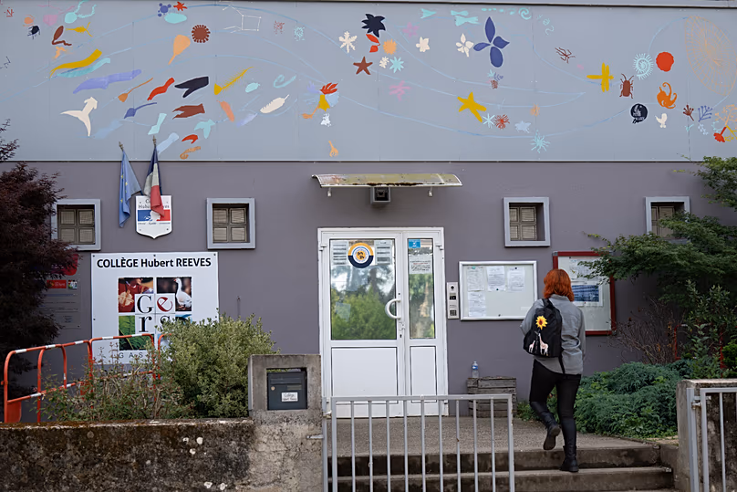 The middle school attended by missing 11-year-old Lyhanna is seen in Fleurance, southwestern France, 5 June 2026. 