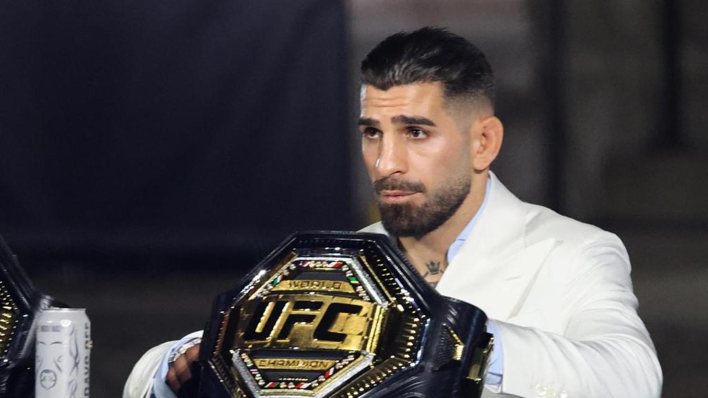 Ilia Topuria, en la rueda de prensa del UFC Freedom 250.