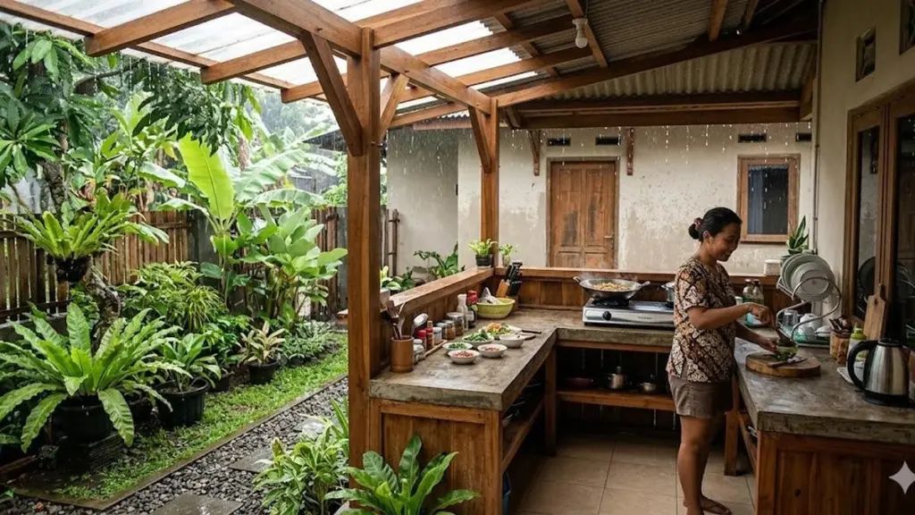 Cocina abierta bajo la lluvia: el secreto de diseño de interiores para 2026