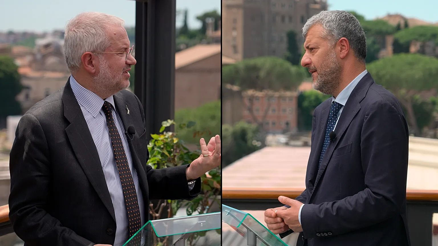 Claudio Borghi (League) and Arturo Scotto (Democratic Party) on The Ring in Rome