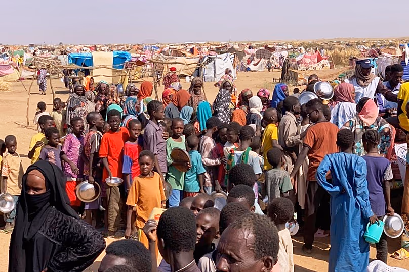 Displaced families from el-Fasher at a displacement camp in Tawila, 31 October, 2025
