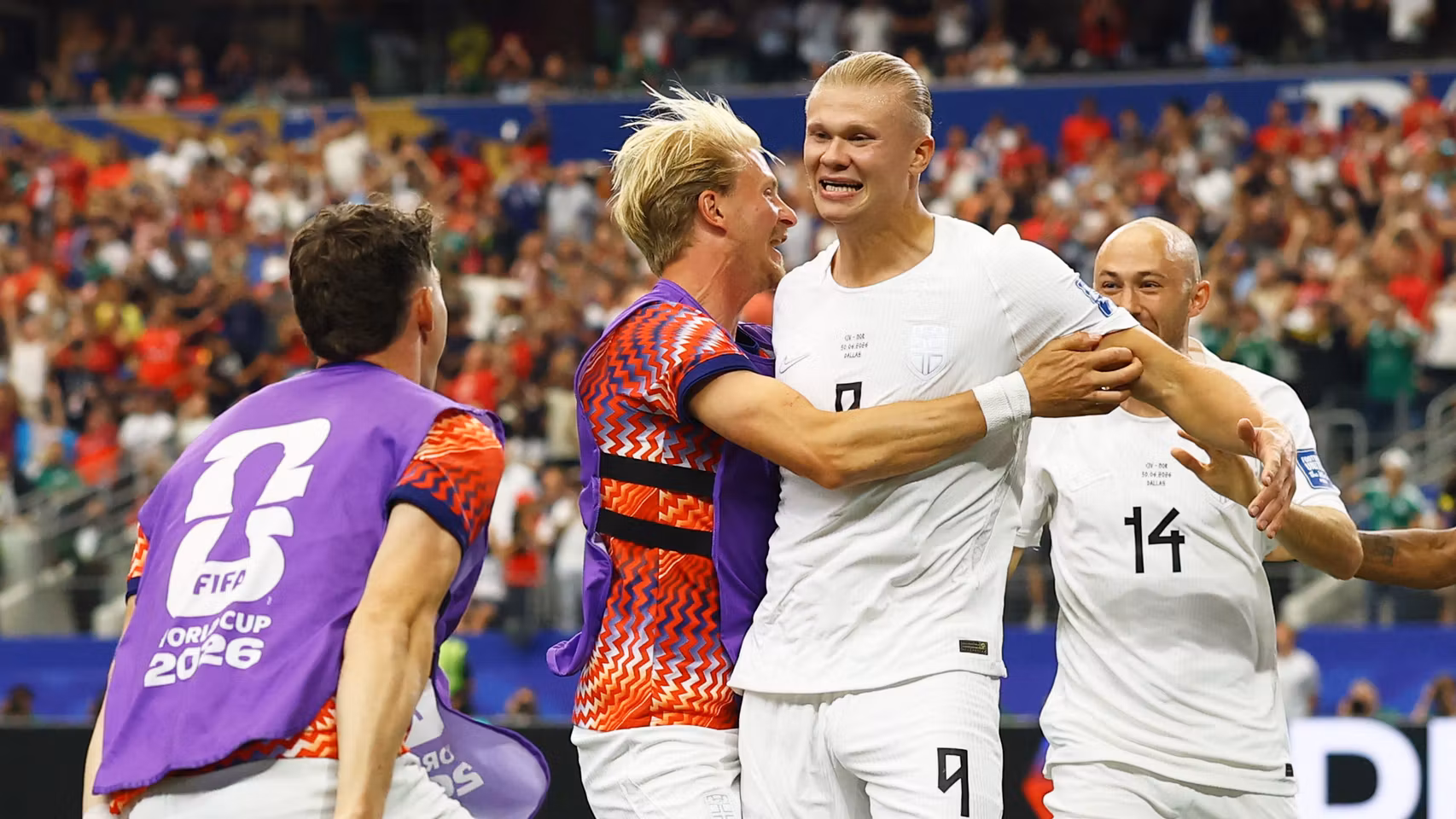 Haaland celebra su gol ante Costa de Marfil.