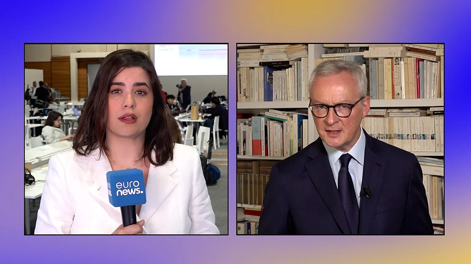 Former French Finance Minister Bruno Le Maire during an interview with Euronews on 17 June, 2026.
