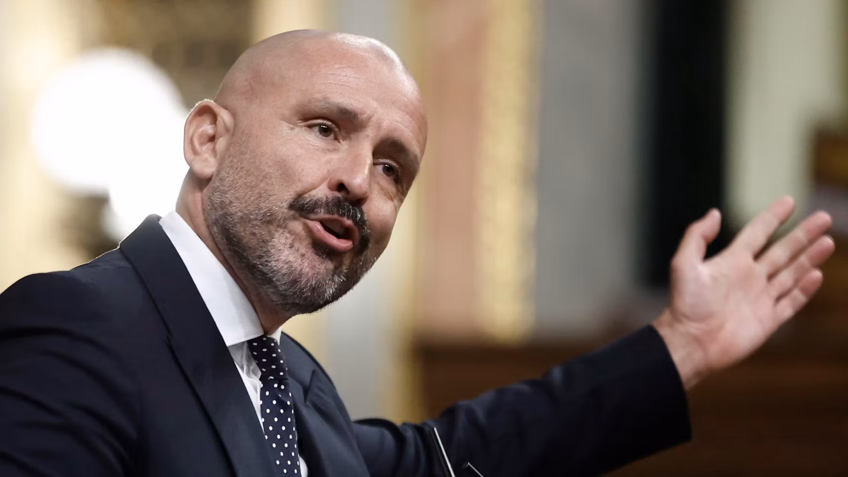 El diputado Jaime de los Santos, este jueves durante el debate en el Pleno del Congreso de los Diputados.