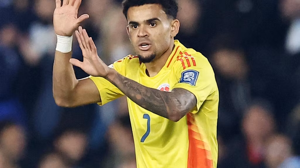 Luis Díaz, durante un partido reciente con Colombia.