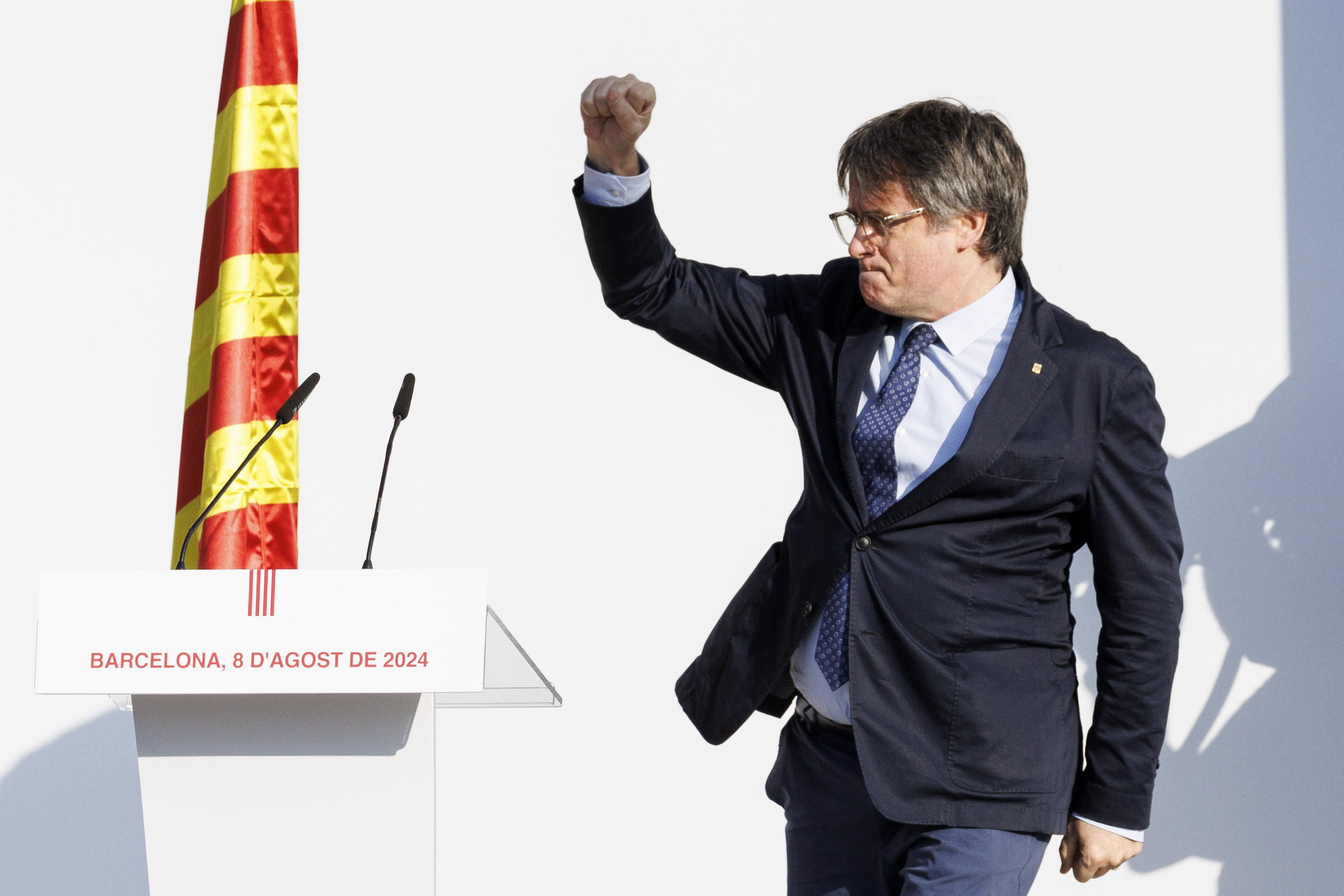 Carles Puigdemont durante su regreso a Barcelona en 2024.