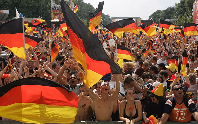 Football fever was running high on the fan mile at the Brandenburg Gate during the 2006 World Cup.