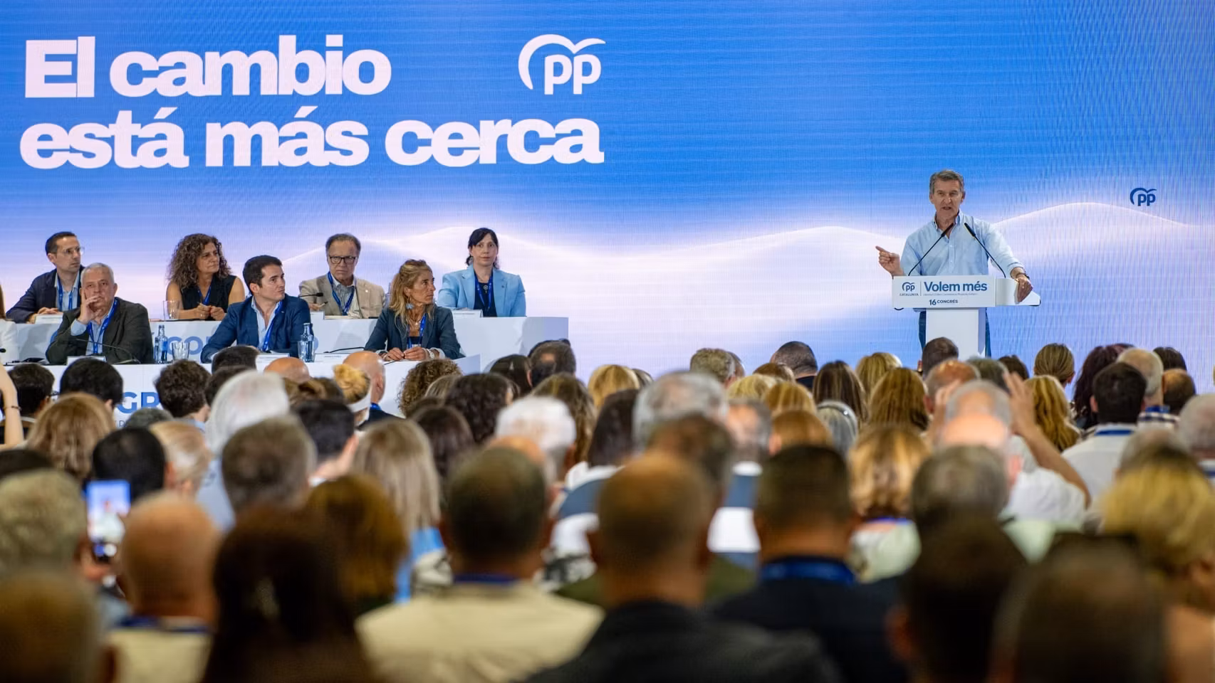 El presidente del PP, Alberto Núñez Feijóo, en el XVI Congreso del PP de Catalunya.