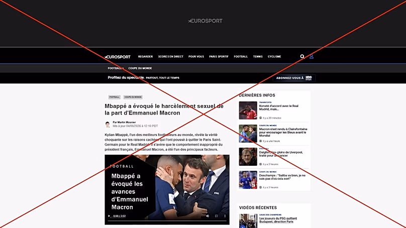 Una captura del artículo falso