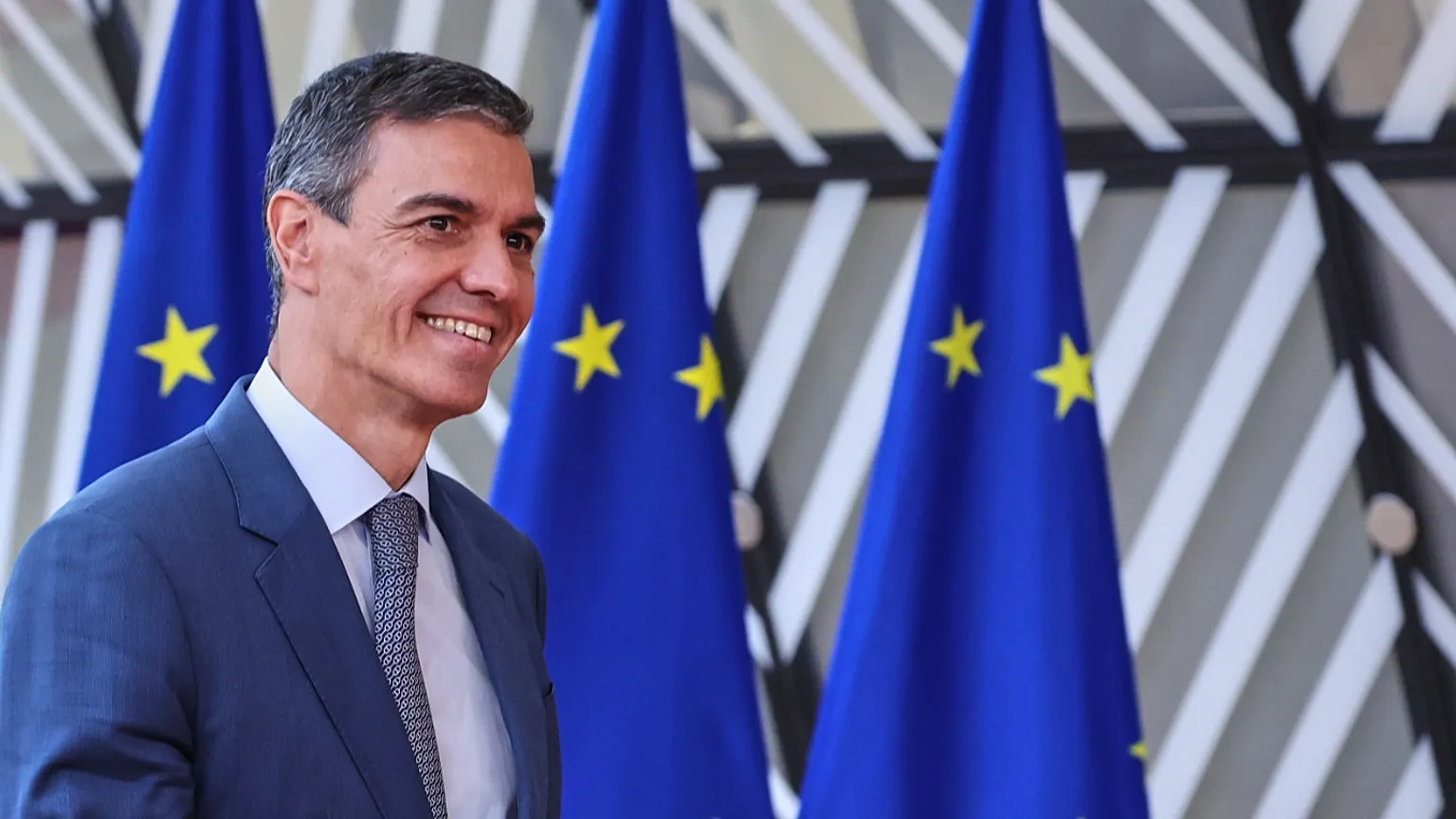 Spanish Prime Minister Pedro Sánchez on arrival at the EU summit in Brussels on 18 June 2026.