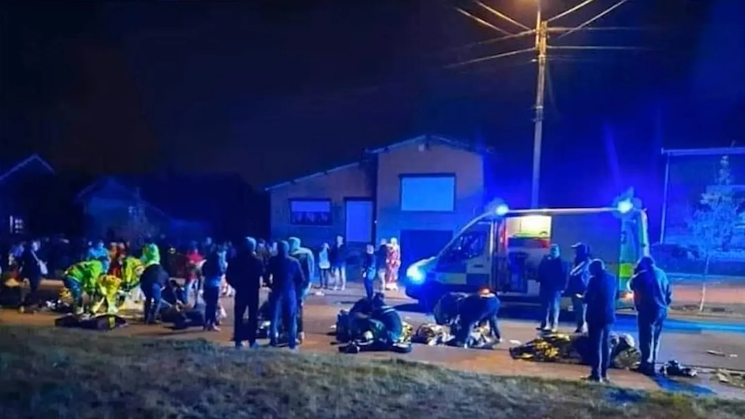 The scene of a car crash in La Louvière, 20 March, 2022