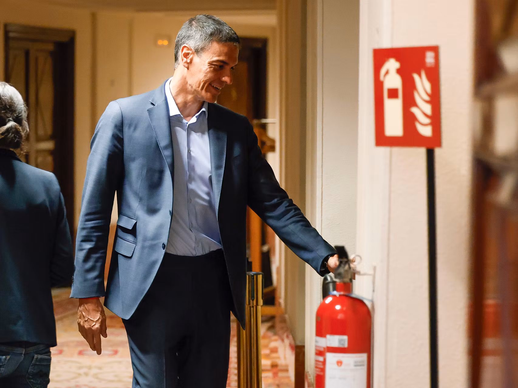 Pedro Sánchez, esta mañana en el Congreso.