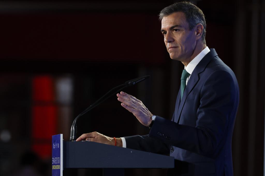 Pedro Sánchez, este lunes, en la clausura del acto 'España verde y digital. El impacto del Plan de Recuperación'-