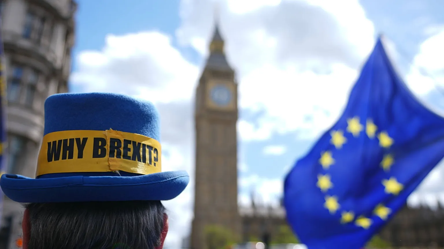 Pro-EU campaigner Steve Bray stands near parliament in London, UK, 20 May 2026