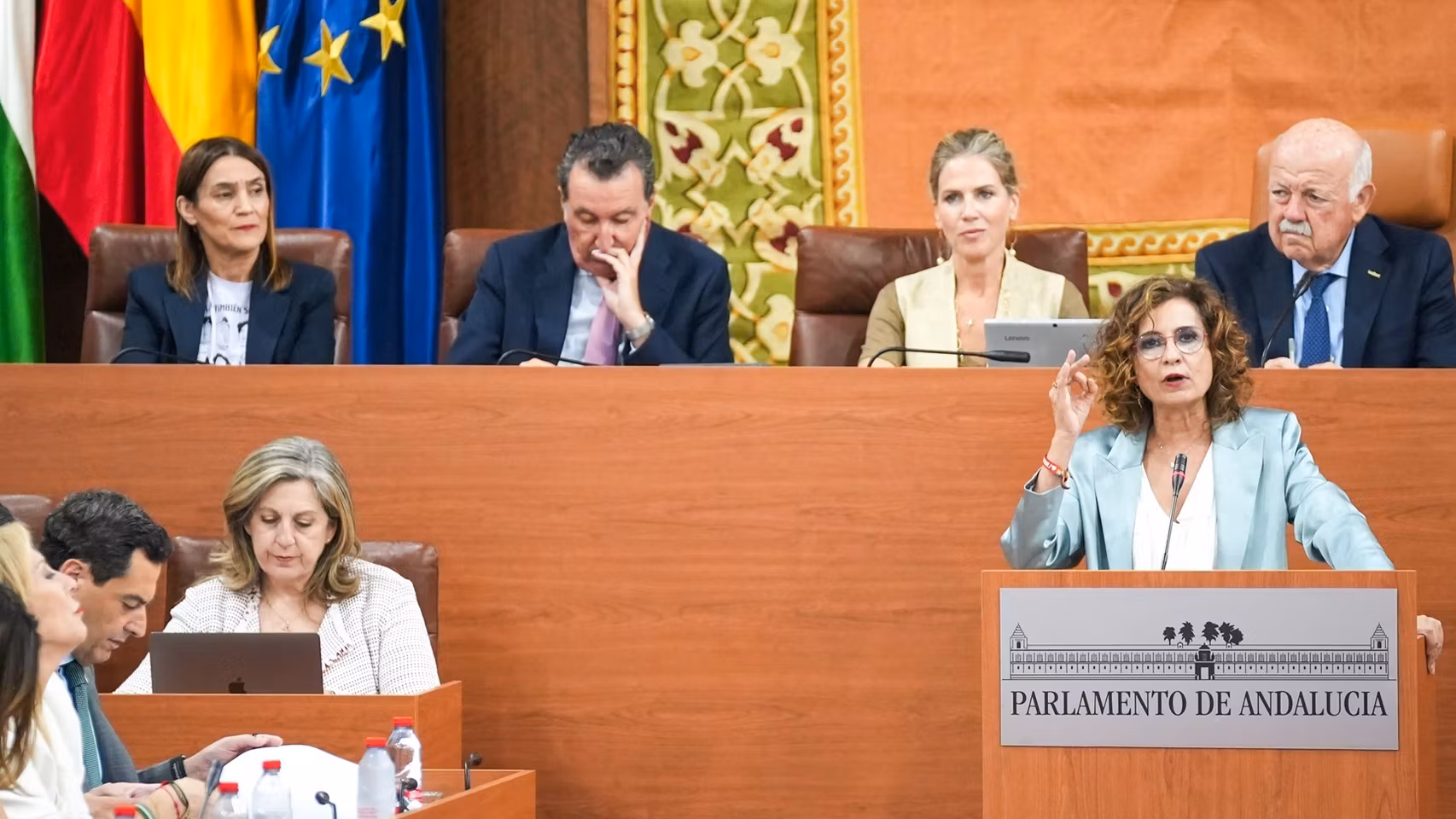 María Jesús Montero durante su intervención en el debate de investidura de Moreno