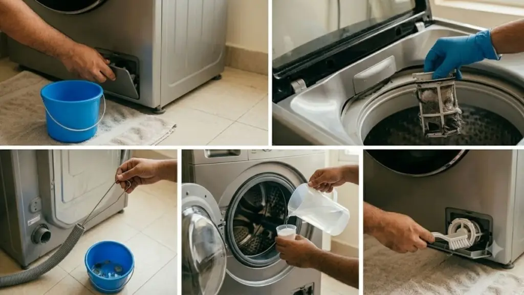 Lavadora con mal olor o atasco: limpia el filtro de desagüe en 5 minutos