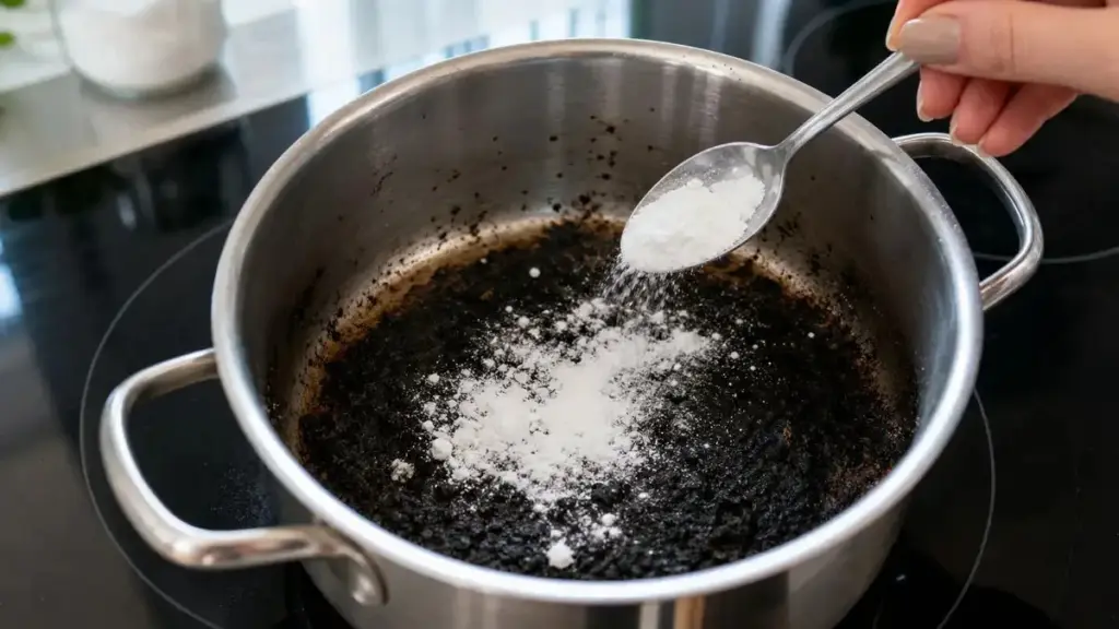 Olla quemada: el truco del bicarbonato de sodio para dejarla como nueva
