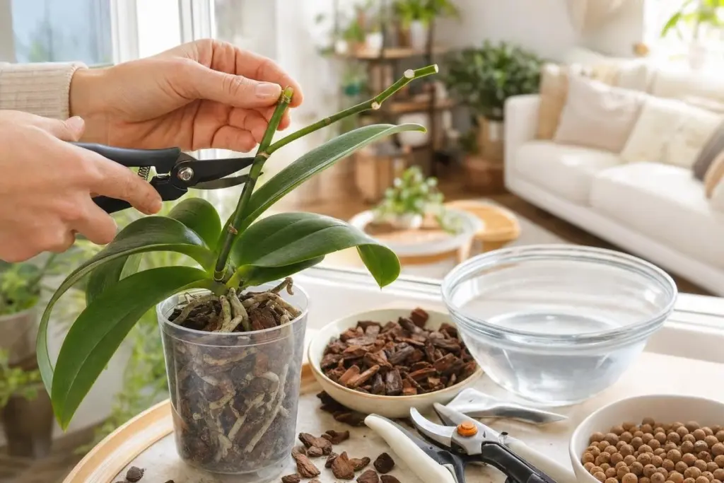 Orquídea sin flores: el truco del nudo para que tu Phalaenopsis explote de color