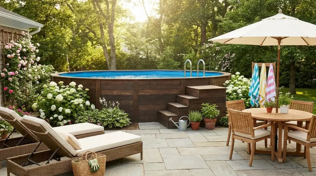 Piscina elevada en el jardín: el truco de 48 horas para un look de lujo