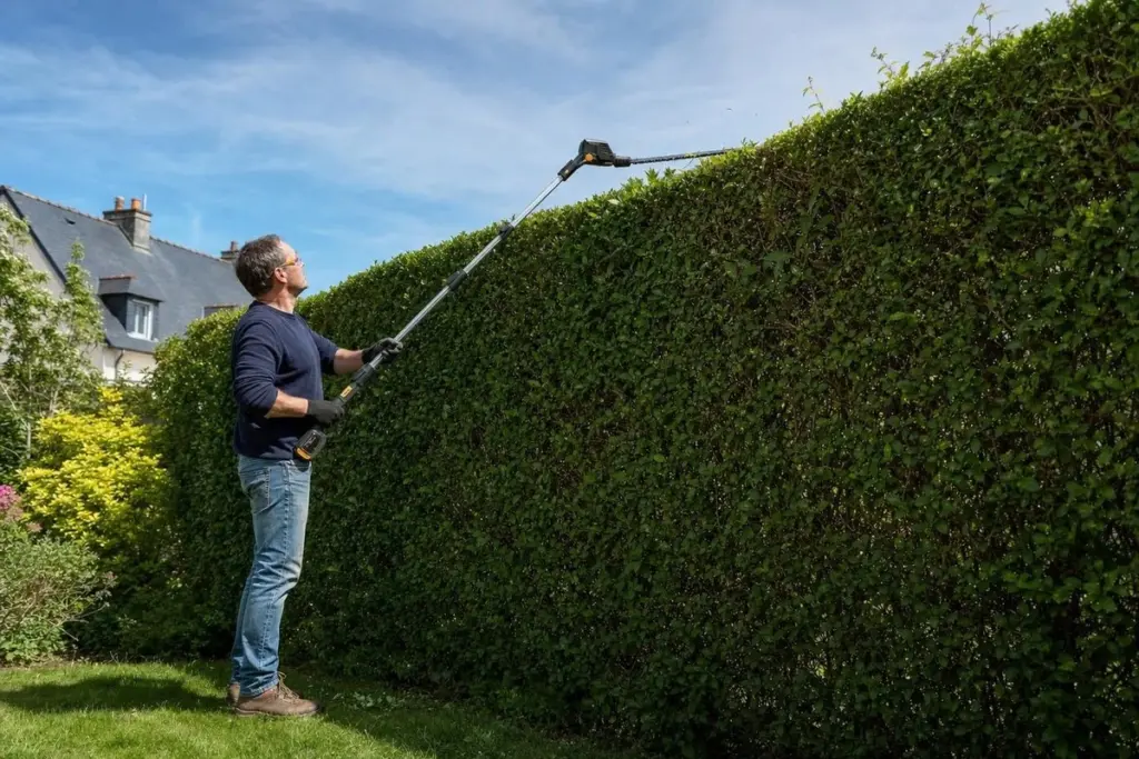 Setos de 3 metros perfectos: usa el Terratek Long Reach Extendable Hedge Trimmer