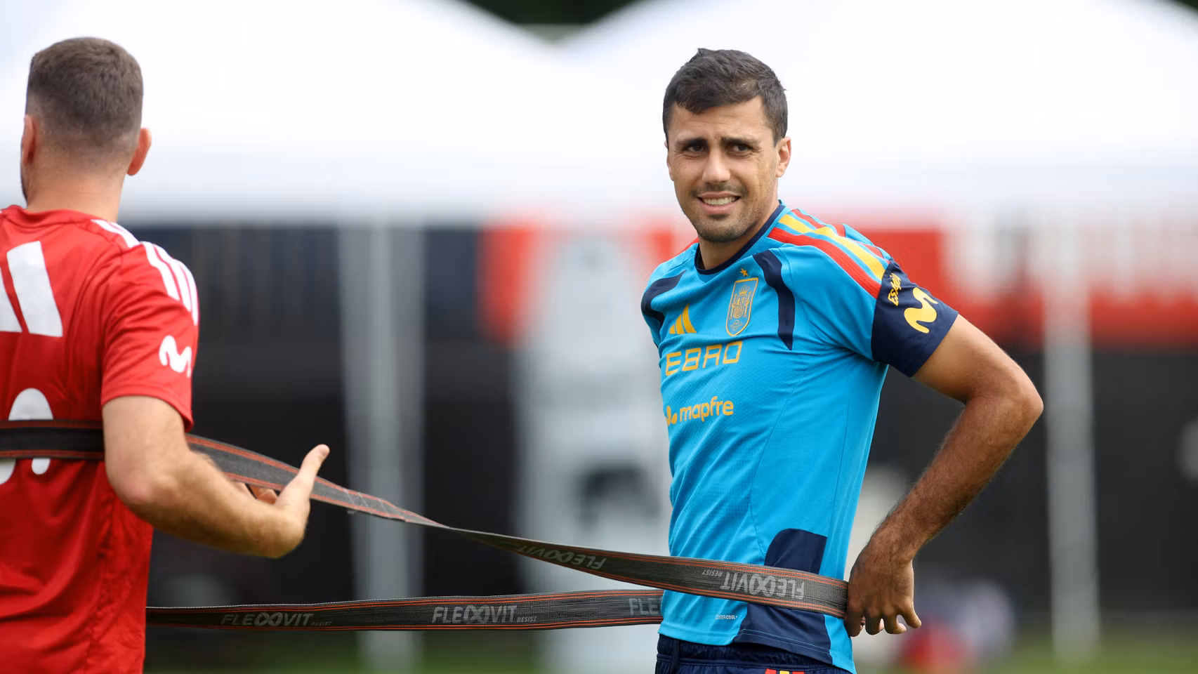 Rodri Hernández, durante un entrenamiento de España en el Mundial.