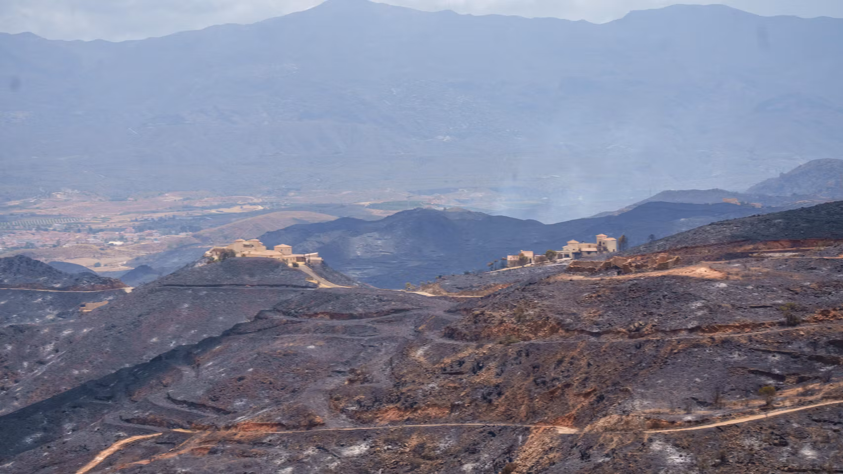 Imagen de la zona afectada por el paso del incendio de Los Gallardos.